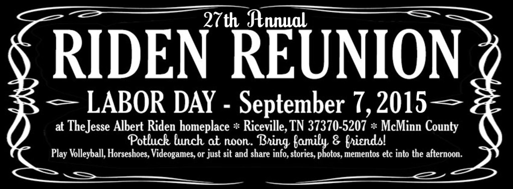 Riden Reunion - September 7, <a href=